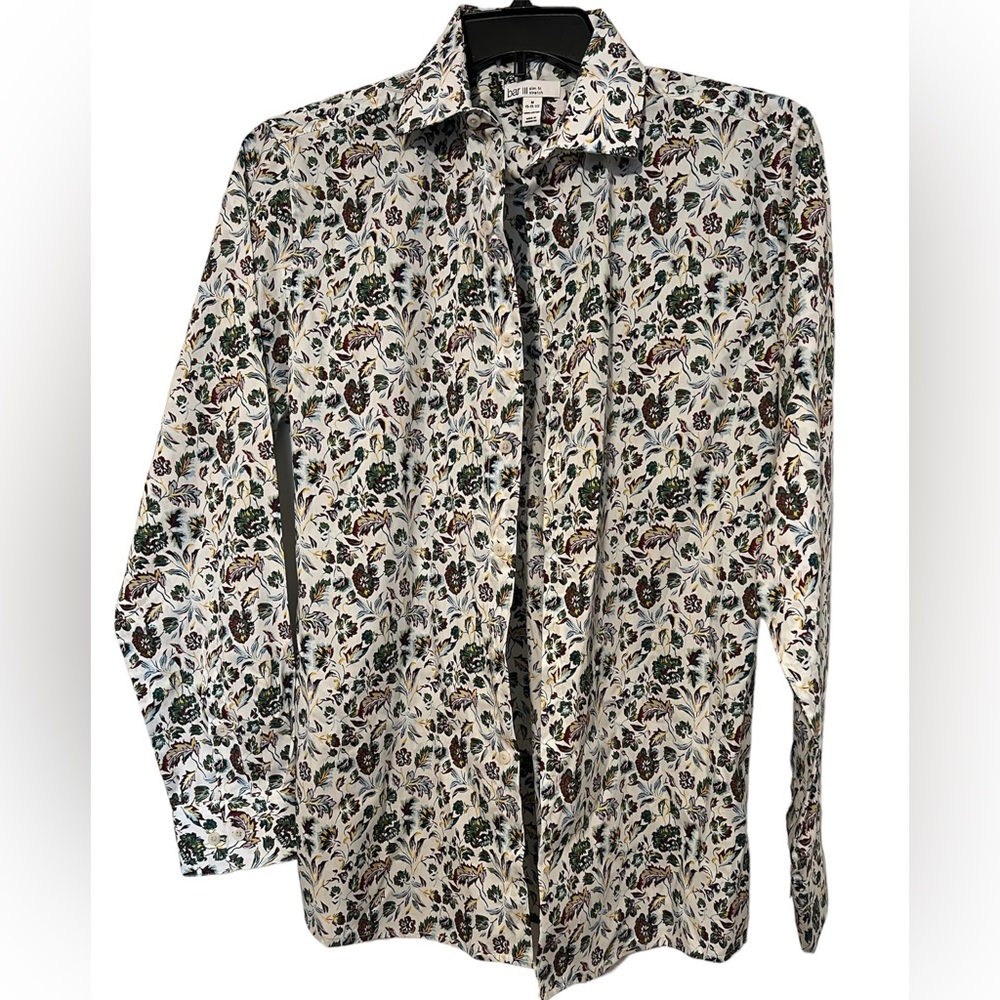 bar III slim fit stretch multicolored shirt